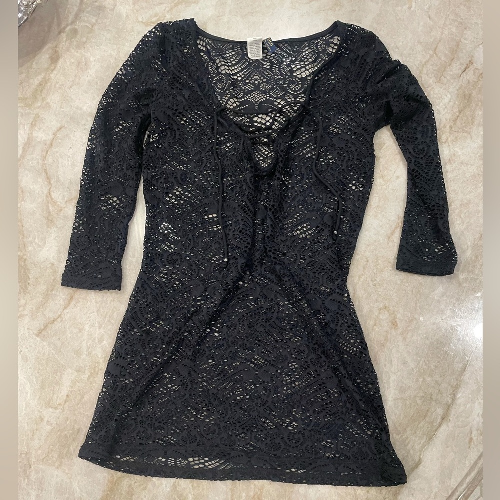 Black bathing suit cover up